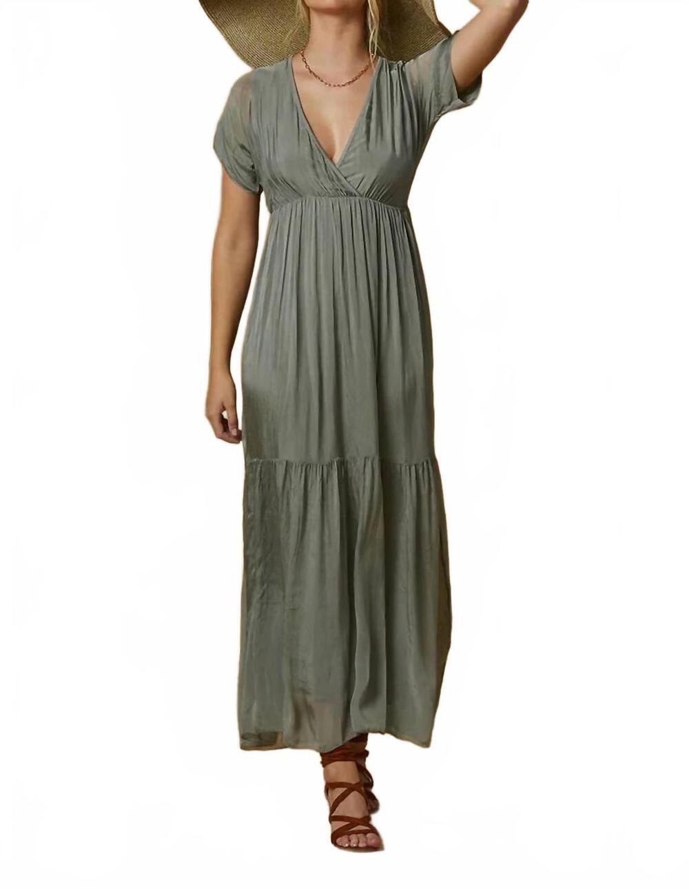 NEW SCANDAL ITALY aruba silk dress in green